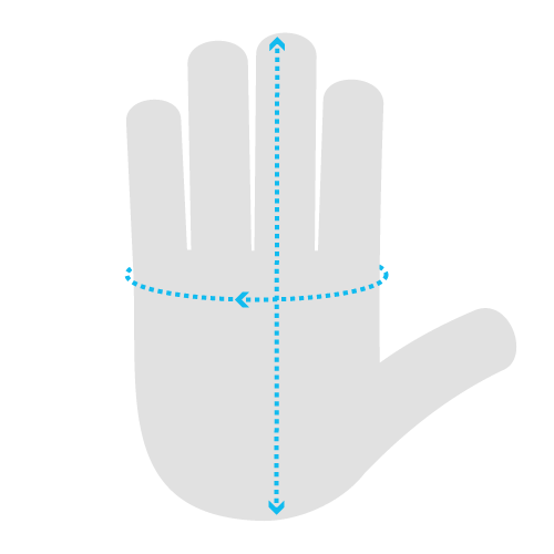 Measure your hand as shown