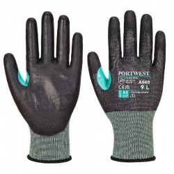 Portwest A660 CS Cut E18 PU-Coated Breathable Touchscreen Gloves (Black)