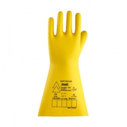 Ansell E016Y Electrician Class 0 Yellow Insulating Rubber Gauntlets