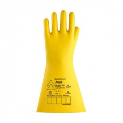 Ansell E018Y Electrician Class 2 Yellow Insulating Rubber Gauntlets