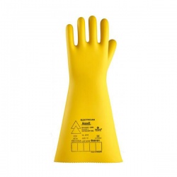 Ansell E019Y Electrician Class 3 Yellow Insulating Rubber Gauntlets