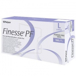 Polyco Finesse Powder-Free Clear Vinyl Disposable Gloves MPF25 (Case of 1000 Gloves)