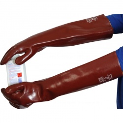 UCi RH2258 Premium Heavy-Duty Chemical-Resistant 22'' PVC Gauntlet Gloves
