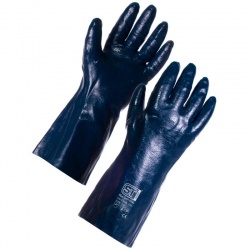 Supertouch 2269 Blue Grit Nitrile  Jersey Liner Gloves - 35cm
