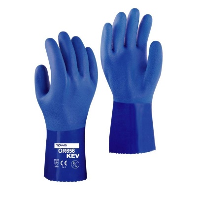 Towa PVC Coated 30cm Oil Resistant Kevlar Lined OR656KEV Gloves