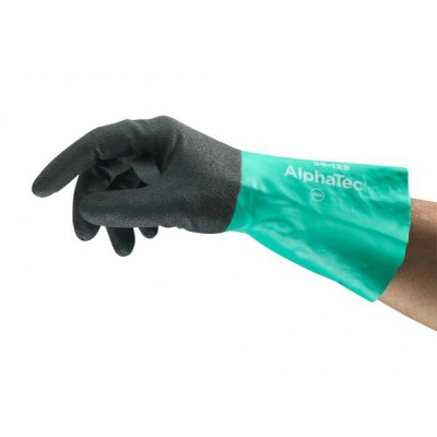 Ansell AlphaTec 58-128 Chemical-Resistant Grip Nitrile Gauntlets