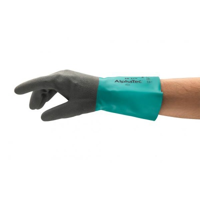 Ansell AlphaTec 58-270 Chemical-Resistant Nitrile Grip Gauntlets