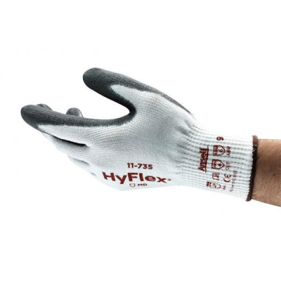 Ansell HyFlex 11-735 Cut-Resistant PU Palm-Coated Gloves