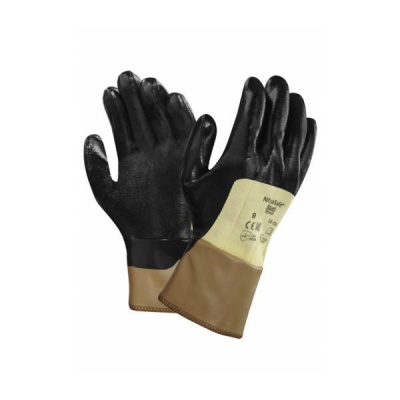 Ansell NitraSafe 28-329 Palm-Coated Kevlar Black and Yellow Work Gloves