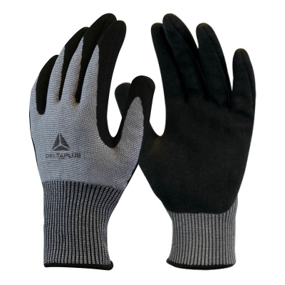 Delta Plus VENICUTF07 Nitrile-Coated Cut Level F Grip Gloves (Pack of 3 Pairs)