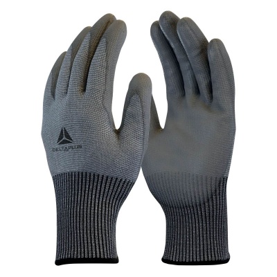 Delta Plus VENICUTF08 PU-Coated Cut Level F Grip Gloves (Pack of 3 Pairs)