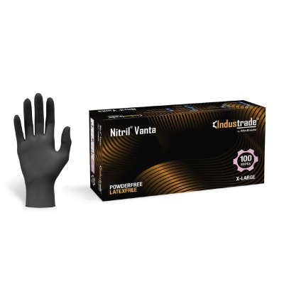 Meditrade Nitril Vanta Black Nitrile Disposable Mechanics Gloves (Box of 100)