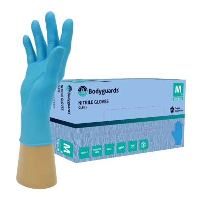 Polyco Bodyguards 4 GL895 Blue Nitrile Powder-Free Disposable Gloves