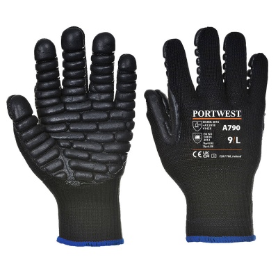 Portwest Anti-Vibration Black Gloves A790