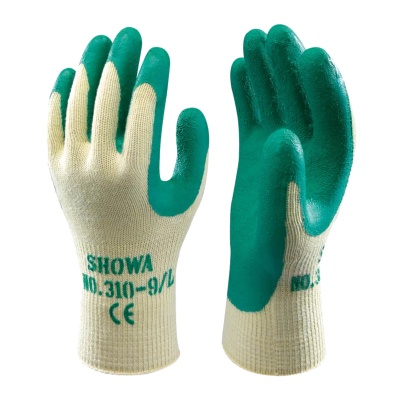 Showa 310 Green Latex-Coated Grip Gloves