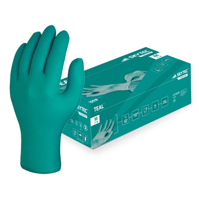 Skytec Teal Food-Safe Chemical Protection Gloves (Box of 100)