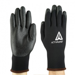 Ansell 23-191 ActivArmr Winter Monkey Grip PVC Gloves, Brown, Sz 10