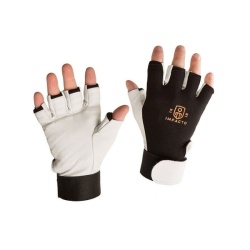 Impacto BG401 Anti-Vibration and Impact Pearl Leather Fingerless Work Gloves