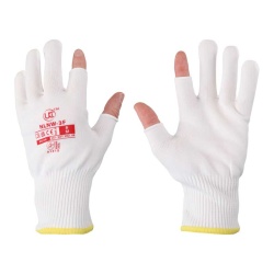 UCi NLNW-3F Partially Fingerless White Low-Linting Nylon Gloves