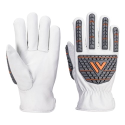 Portwest A742 White Heat- and Impact-Resistant Leather Driver Gloves