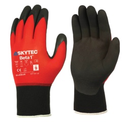 Skytec Beta 1 Nitrile Palm-Coated Nylon Touchscreen Oil Grip Gloves