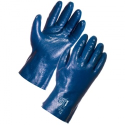 Supertouch 2268 Blue Grit Jersey Liner Nitrile Gloves - 27cm