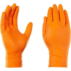Supreme TTF Orange Diamond Grip Extra-Strong Disposable Nitrile Gloves (Box of 50)