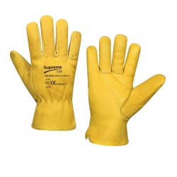 Supreme TTF DG-YCG Cowhide Leather Drivers Gloves (Yellow)