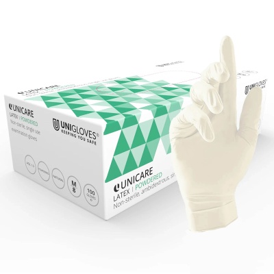 Unigloves Unicare Latex Powdered Examination Gloves GS002